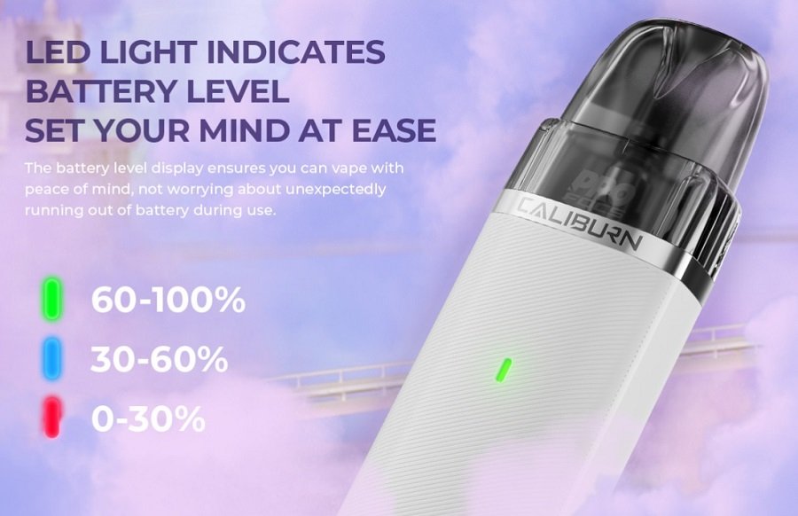 Uwell Caliburn G3 lite led indikátor